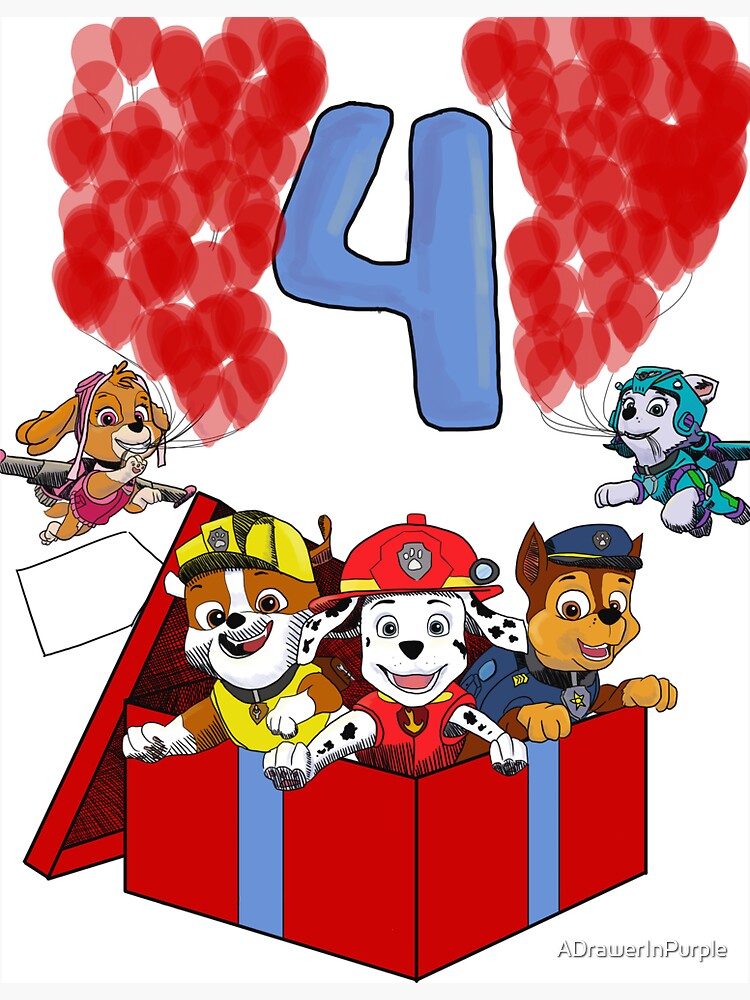 Paw patrol 4 years old Sticker for Sale by ADrawerInPurple