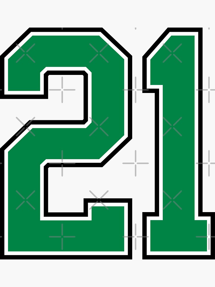 TeeCreations Baseball Number 21 #21 Baseball Shirt Jersey Favorite Player Biggest Fan Sticker