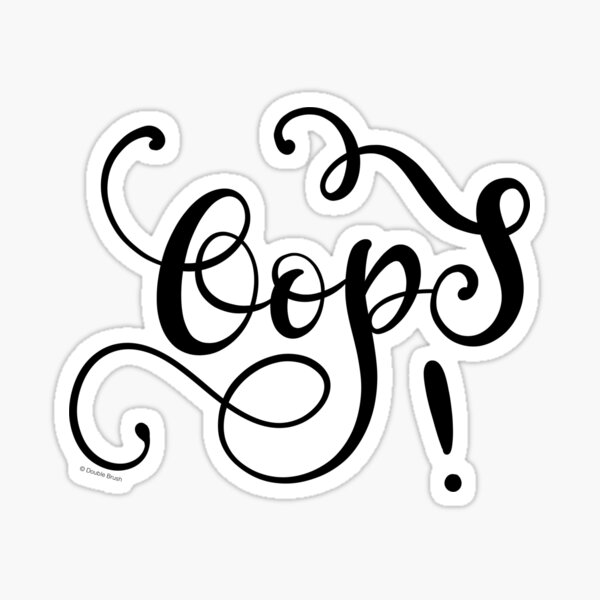 Vista previa del artículo con la obra «Oops diseño caligráfico moderno mano con letras», diseñado y vendido por DoubleBrush.
