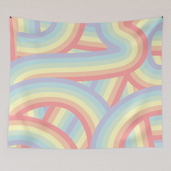 Item preview, Pretty Pastel Rainbow Stripes Pattern designed and sold by itsjensworld.