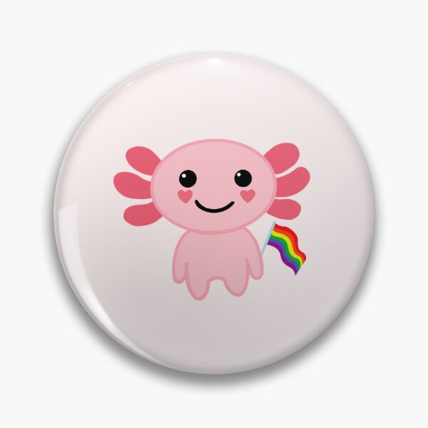 Item preview, Cute pink axolotl holding LGBT pride flag designed and sold by Holly-berry-art.