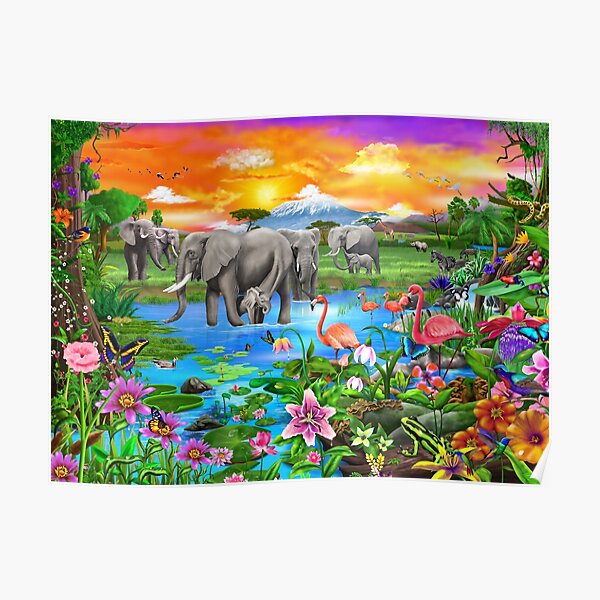 African Lake Poster
