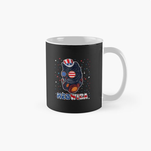 Aperçu de l'œuvre Cute Cat 4th of July Meowica Merica Men USA American Flag créée et vendue par Corelli87.