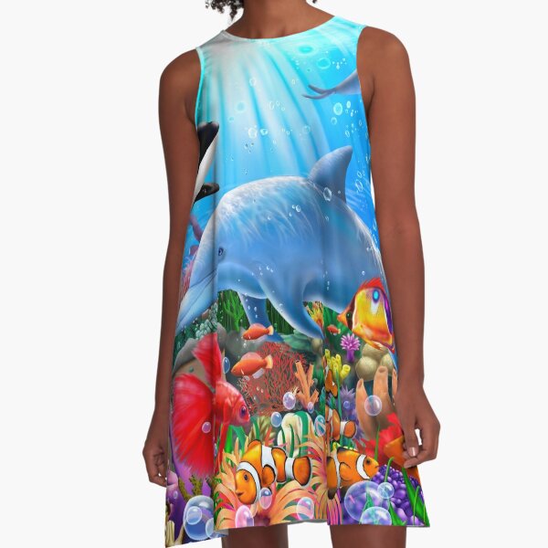 Bright Undersea World A-Line Dress