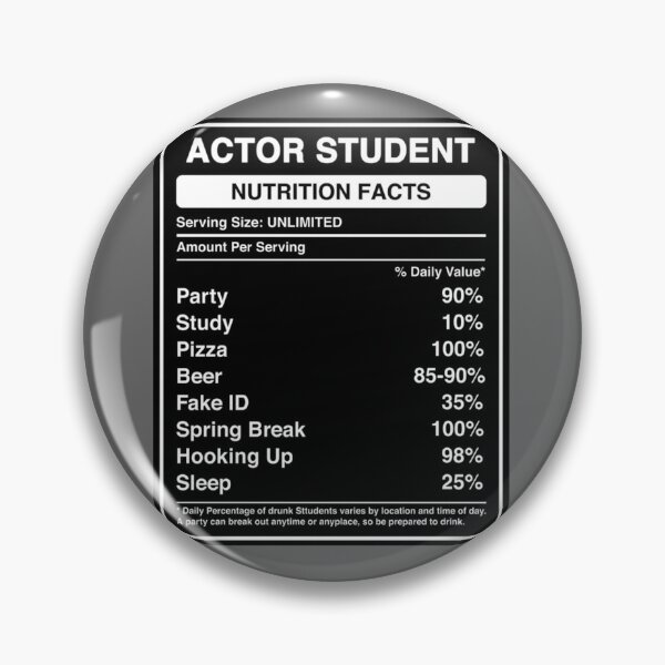 Item preview, Actor Student Nutrition Facts Label, Funny Future Actor Gift Classic designed and sold by CamdenSipes00.