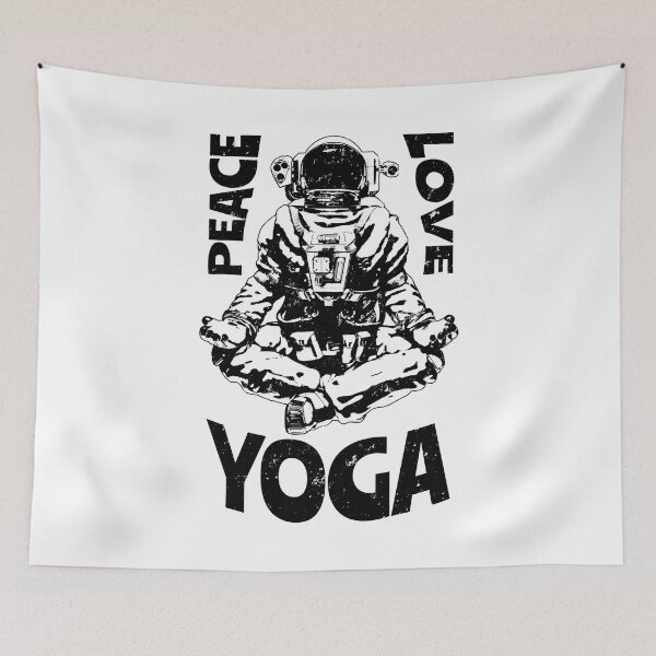 Item preview, Peace Love Yoga Astronaut Namaste Zen Meditation Lotus Pose designed and sold by GrandeDuc.