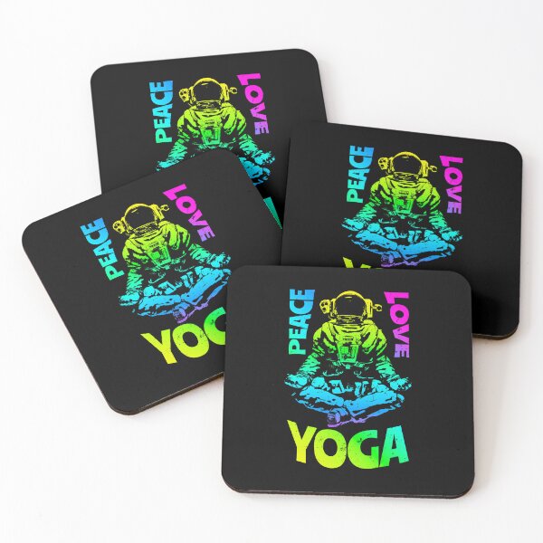 Item preview, Peace Love Yoga Astronaut Namaste Zen Meditation Lotus Pose designed and sold by GrandeDuc.