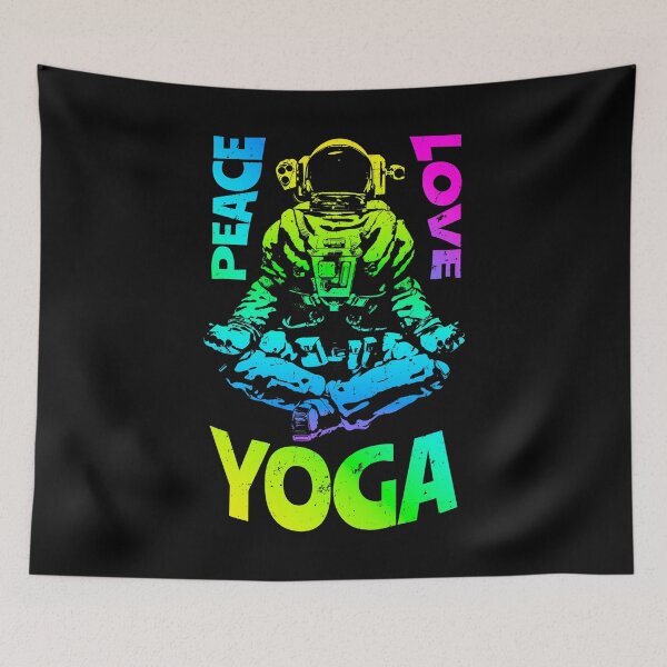 Item preview, Peace Love Yoga Astronaut Namaste Zen Meditation Lotus Pose designed and sold by GrandeDuc.
