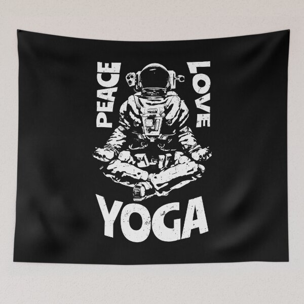 Item preview, Peace Love Yoga Astronaut Namaste Zen Meditation Lotus Pose designed and sold by GrandeDuc.