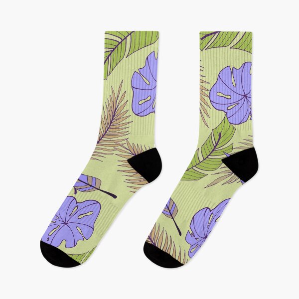 Item preview, Palm Monstera Tropical Leaves Pattern Purple and Mint designed and sold by GraphicsClub.