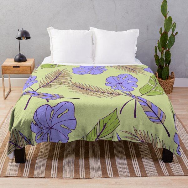 Artikelvorschau, Palm Monstera Tropical Leaves Pattern Purple and Mint entworfen und verkauft von GraphicsClub.