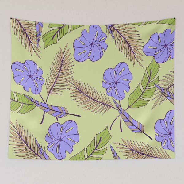 Artikelvorschau, Palm Monstera Tropical Leaves Pattern Purple and Mint entworfen und verkauft von GraphicsClub.