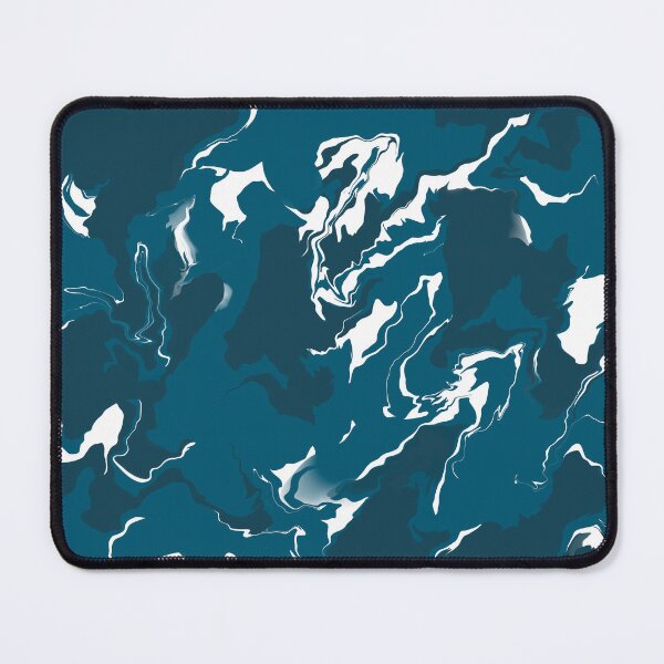 Item preview, Teal blue and navy and white marble abstract designed and sold by Diane Hunter Art.