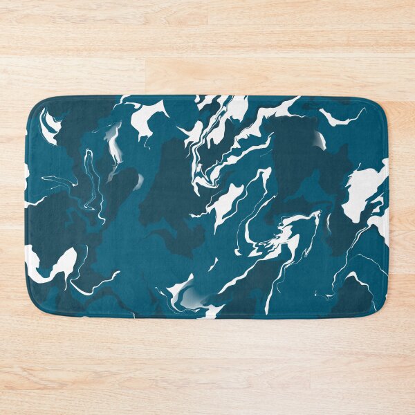 Item preview, Teal blue and navy and white marble abstract  designed and sold by Diane Hunter Art.
