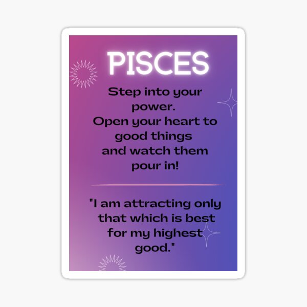 "Zodiac motivational quotes for Pisces" Sticker by yellowbell11 Redbubble