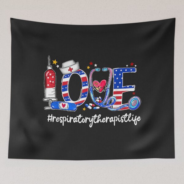 Artikelvorschau, LOVE Respiratory Therapist Patriotic 4th Of July entworfen und verkauft von Corelli87.