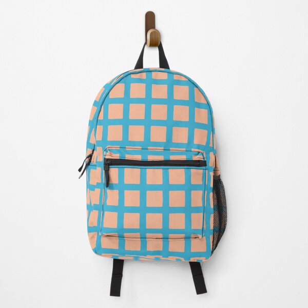 Item preview, graphic turquoise and tan minimalist block pattern designed and sold by FrancesPoff.