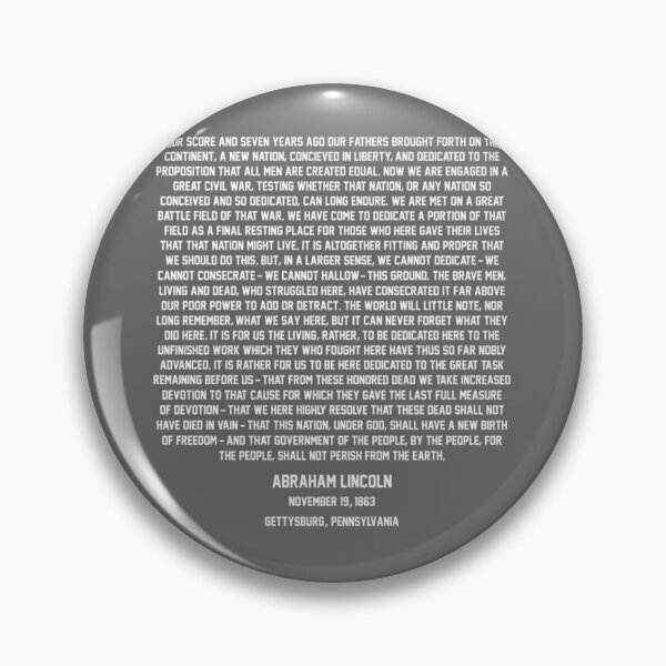 Item preview, (Back) Four Score and Seven... The Gettysburg Address White Text Essential designed and sold by EnidJohnston.