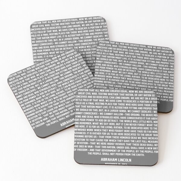 Item preview, (Back) Four Score and Seven... The Gettysburg Address  White Text Essential designed and sold by EnidJohnston.