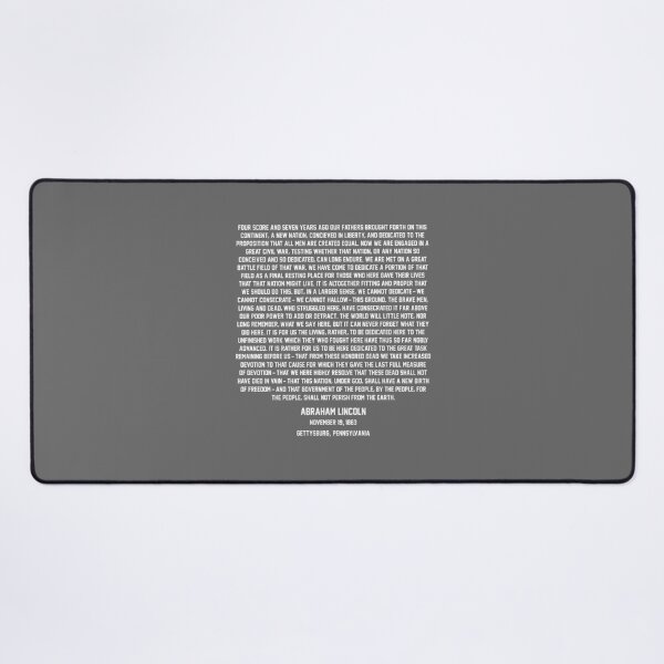 Item preview, (Back) Four Score and Seven... The Gettysburg Address White Text Essential designed and sold by EnidJohnston.