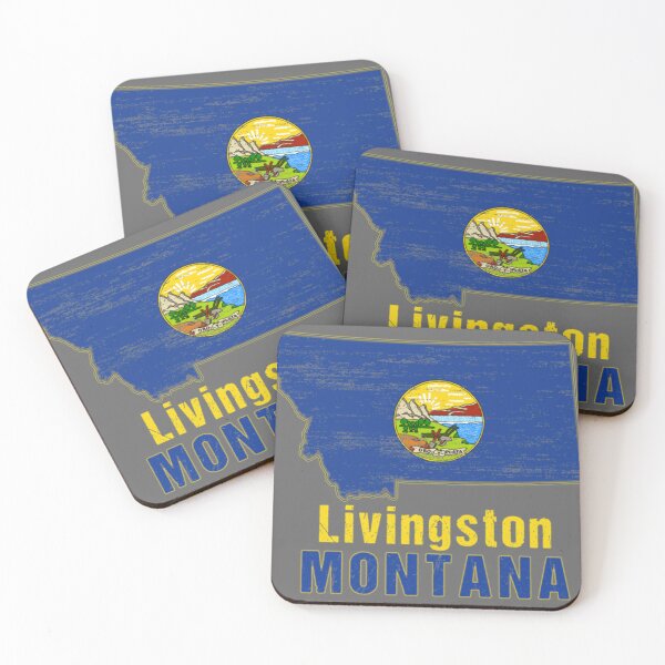 Item preview, Livingston Montana State Distressed Flag Outline Essential designed and sold by Evangeline11.