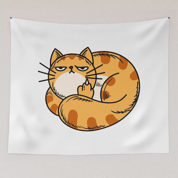 Item preview, Orange Cat Middle Finger designed and sold by Si Pakne.