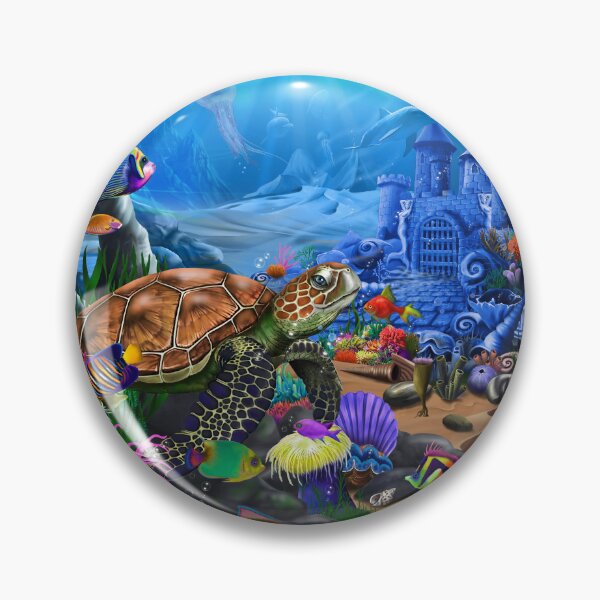 Item preview, Magical Undersea Turtle designed and sold by GeraldNewtonArt.