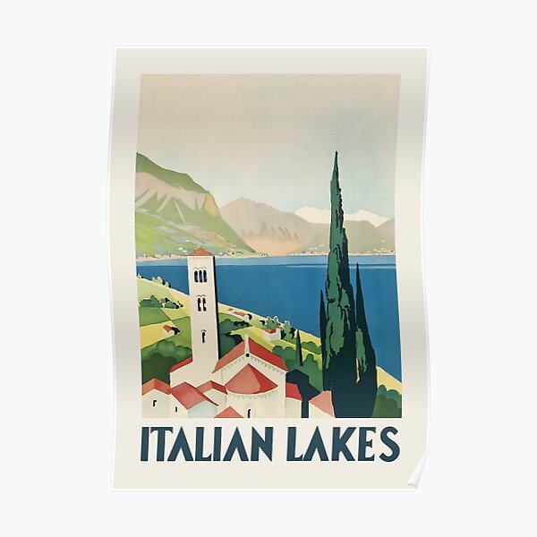 Lugano Switzerland Italy Italian Swiss European Travel Advertisement Poster 