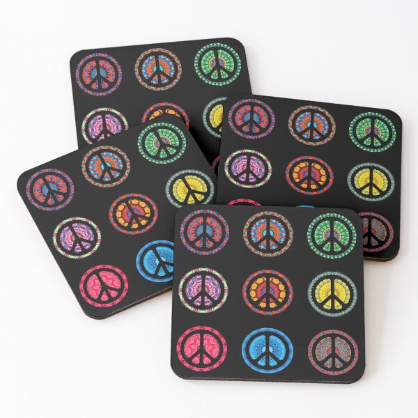 Item preview, CND Floral peace symbols sheet designed and sold by effervescence.