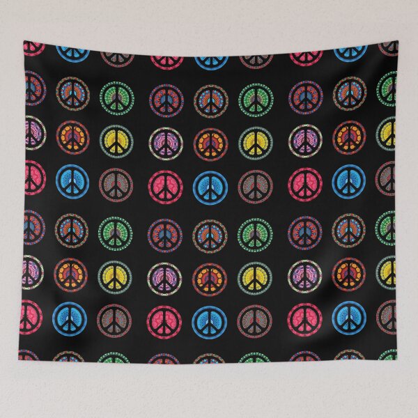 Item preview, CND Floral peace symbols sheet designed and sold by effervescence.
