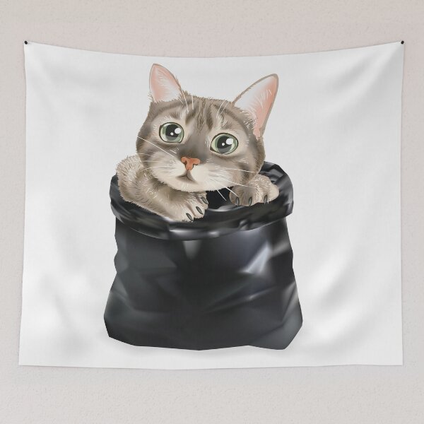Item preview, Cute Adorable Kitty Cat Black Plastic Bag Recycle designed and sold by ozunu.