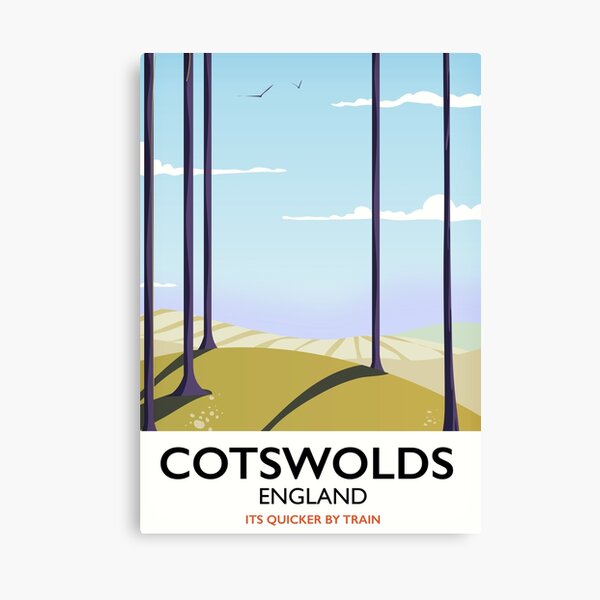 Cotswolds landscape travel poster Canvas Print