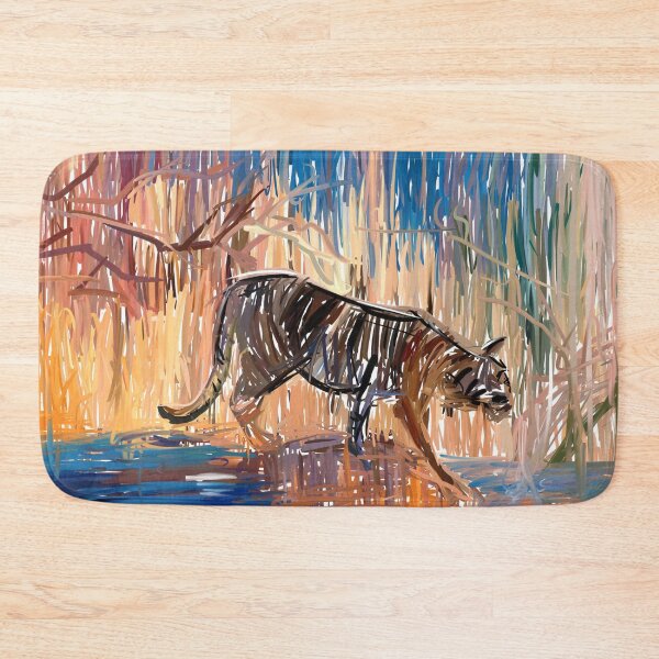 Item preview, A thirsty  tiger in the deep forest painting t-shirt | tiger painting  designed and sold by KARTICK DUTTA.