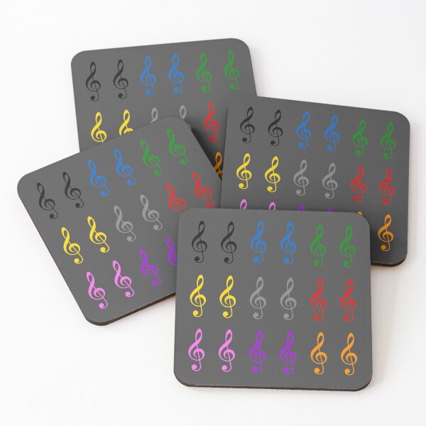 Item preview, Treble Clef symbols sheet in multiple colours designed and sold by effervescence.