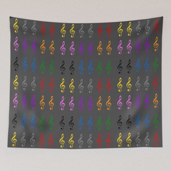 Item preview, Treble Clef symbols sheet in multiple colours designed and sold by effervescence.