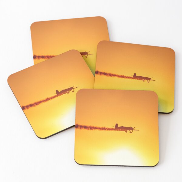 Item preview, Airplane performing aerobatics on the orange sky at airshow designed and sold by Chris-Thodd.