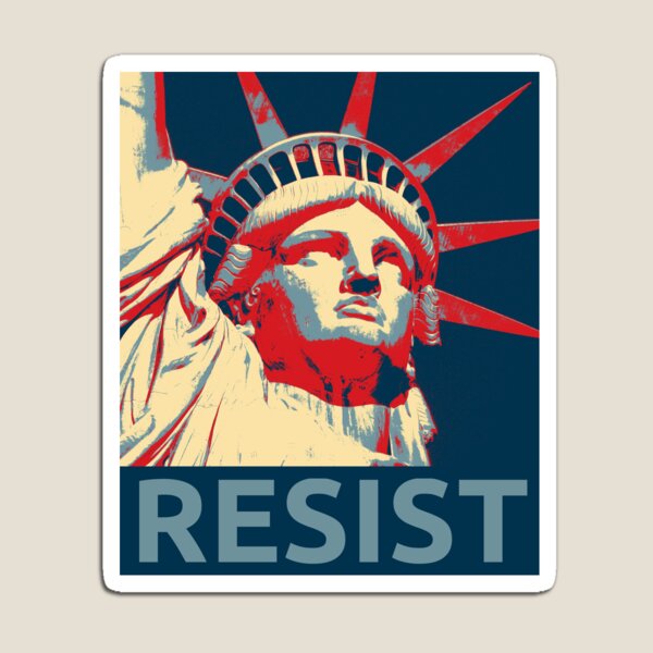 Vista previa del artículo con la obra «Estatua de la Libertad, resistencia contra Trump», diseñado y vendido por rickyroekowski.