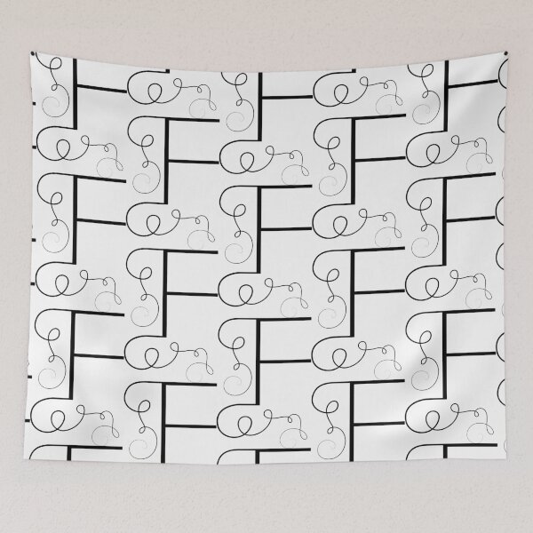 Item preview, Calligraphic letter F with flourishes of decorative whorls designed and sold by MadinaFatt.