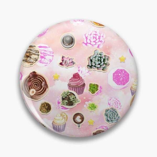 Item preview, Kawaii Pink succulent magic cakes life pattern for bakery lovers designed and sold by The Nerd Gift Source.