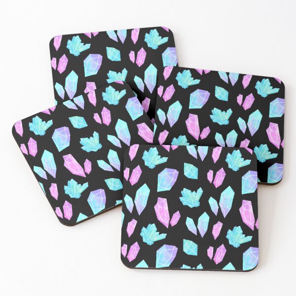 Item preview, Pastel Watercolor Crystals // Black | Nikury designed and sold by nikury.