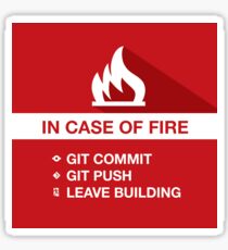 in case of fire Sticker