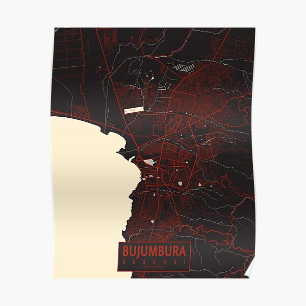 Bujumbura City Map Of Burundi Vector Poster For Sale By Demap Redbubble 