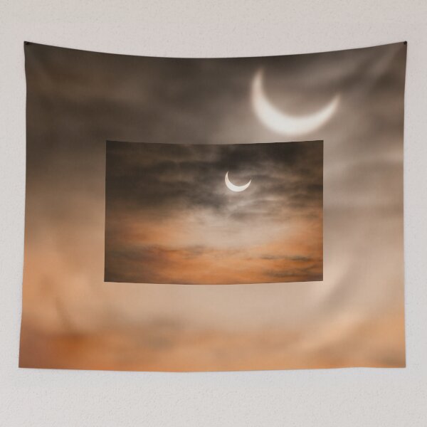 Item preview, Partial solar eclipse and clouds morning sky designed and sold by Arletta Cwalina.