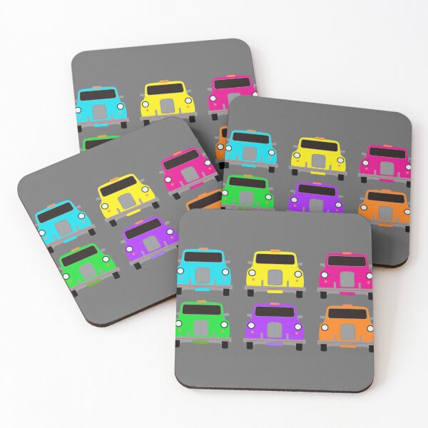 Item preview, 6 multicoloured London taxi cabs Classic designed and sold by EnidJohnston.