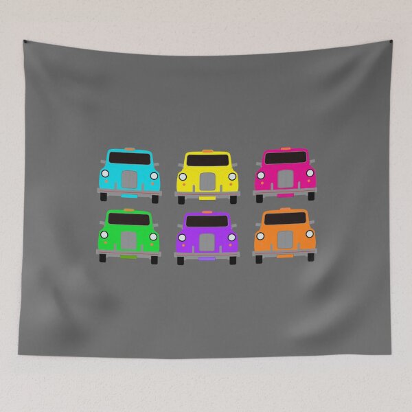 Item preview, 6 multicoloured London taxi cabs Classic designed and sold by EnidJohnston.