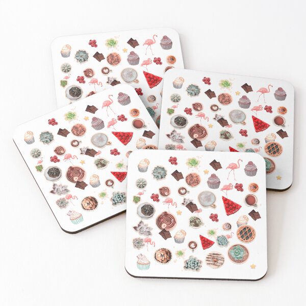 Item preview, Cake flamingo succulent chocolate cakes  pattern for bakery lovers designed and sold by The Nerd Gift Source.