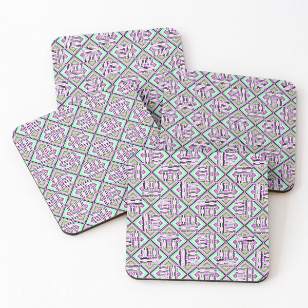 Item preview, The Green Pink Memories Design in Fabric Line Seamless Pattern designed and sold by MyMemoriesArts.