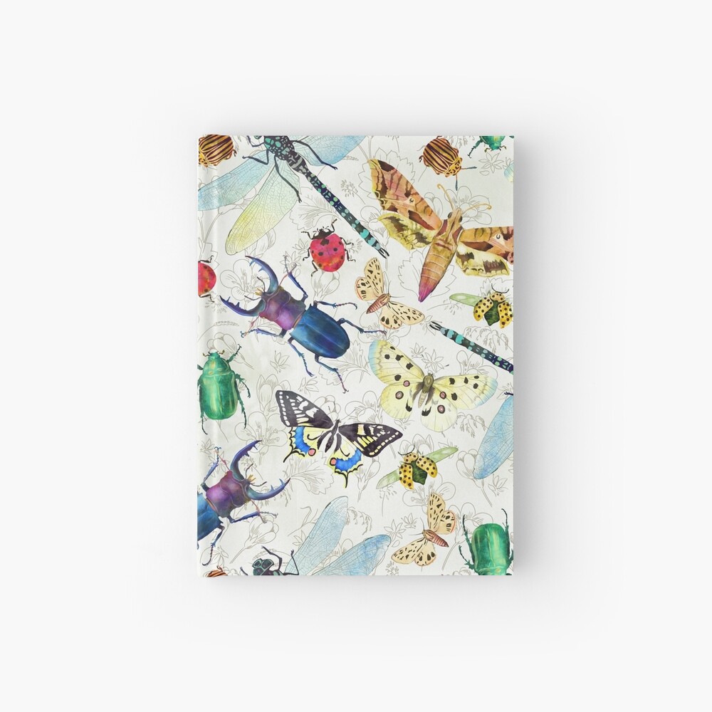 Watercolor insects Hardcover Journal