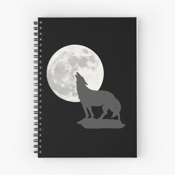 Item preview, Howling wolf silhouette with night moon, wolves for boys, lovely wild animals theme designed and sold by Kirei-Lily.