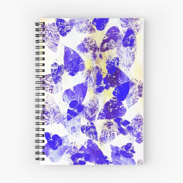 Item preview, Floating leaves Royal Blue on White by Kathryn Boundy designed and sold by OB-Studio.